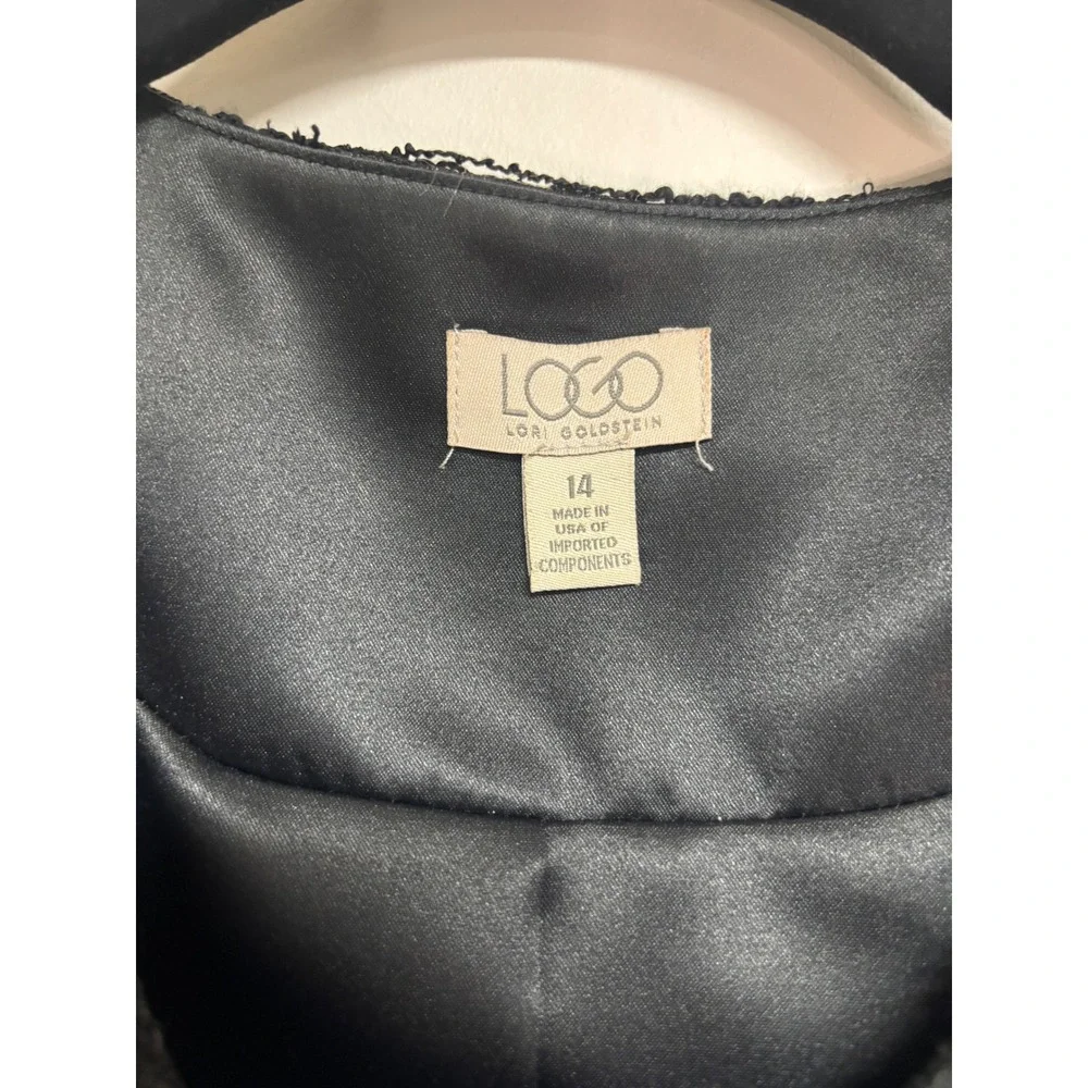 LOGO Lori Goldstein, Textured Black Blazer, Women's Size 14‎